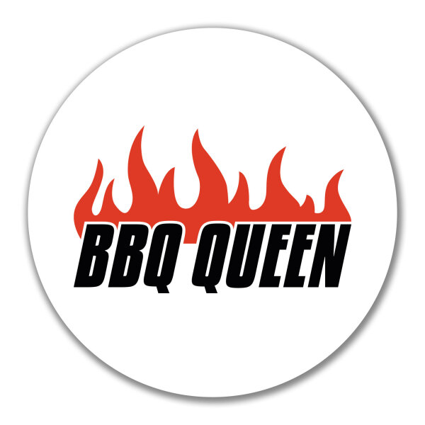 Aufkleber BBQ Queen Flammen 10cm Sticker