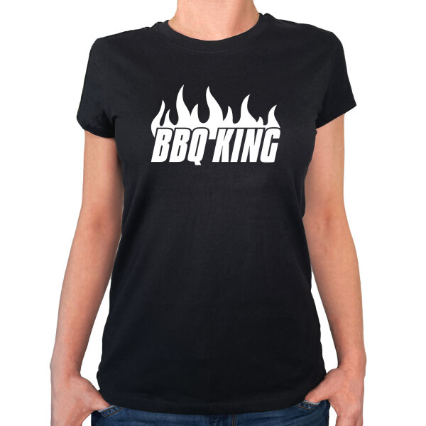 Damen T-Shirt BBQ King Flammen Größe XS-XXL