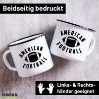 Emaille Tasse American Football Ball 300ml Vintage Emaille Becher