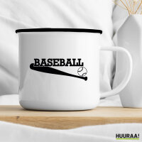 Emaille Tasse Baseball Baseballschläger 300ml Vintage Emaille Becher