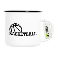Emaille Tasse Basketball Ball 300ml Vintage Emaille Becher
