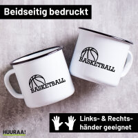 Emaille Tasse Basketball Ball 300ml Vintage Emaille Becher