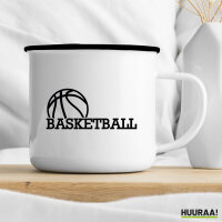 Emaille Tasse Basketball Ball 300ml Vintage Emaille Becher