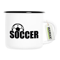 Emaille Tasse Soccer Ball 300ml Vintage Emaille Becher