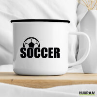 Emaille Tasse Soccer Ball 300ml Vintage Emaille Becher
