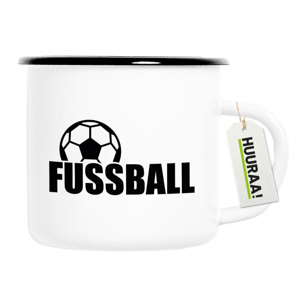 Emaille Tasse Fussball Ball 300ml Vintage Emaille Becher