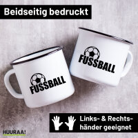 Emaille Tasse Fussball Ball 300ml Vintage Emaille Becher