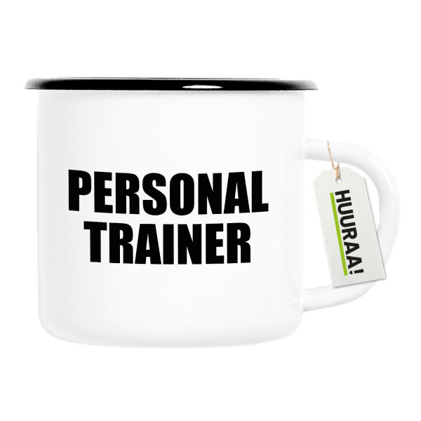 Emaille Tasse Personal Trainer Training 300ml Vintage Emaille Becher