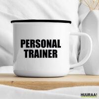 Emaille Tasse Personal Trainer Training 300ml Vintage Emaille Becher