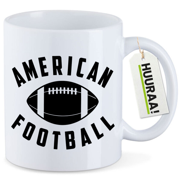 Tasse American Football Ball 330ml Weiß