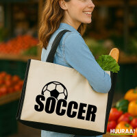 Jutetasche Soccer Ball 21 Liter Black