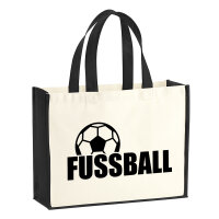 Jutetasche Fussball Ball 21 Liter Black