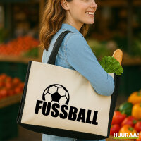 Jutetasche Fussball Ball 21 Liter Black