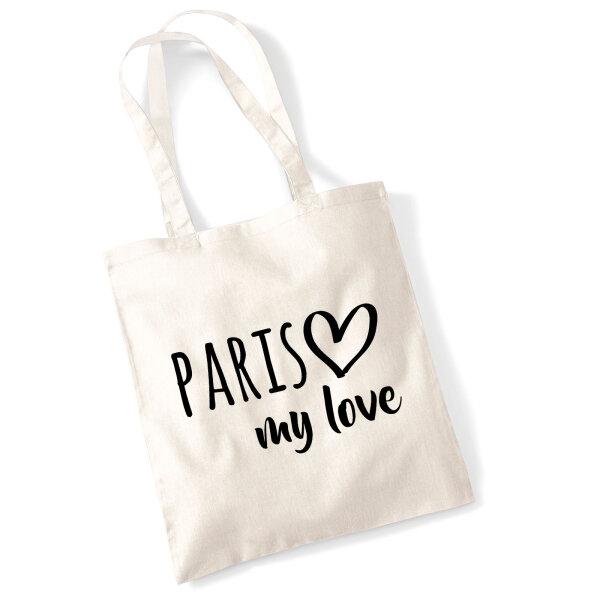 Jutebeutel Paris my love 10 Liter