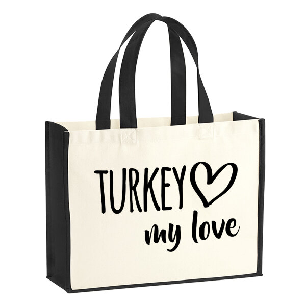 Jutetasche Turkey my love 21 Liter Black