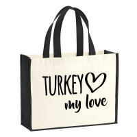 Jutetasche Turkey my love 21 Liter Black
