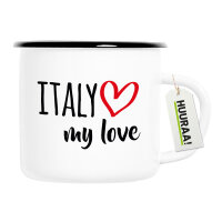 Emaille Tasse Italy my love 300ml Vintage Emaille Becher