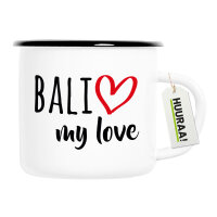 Emaille Tasse Bali my love 300ml Vintage Emaille Becher