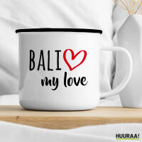 Emaille Tasse Bali my love 300ml Vintage Emaille Becher