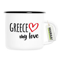 Emaille Tasse Greece my love 300ml Vintage Emaille Becher