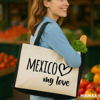 Jutetasche Mexico my love 21 Liter Black
