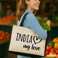 Jutetasche India my love 21 Liter Black