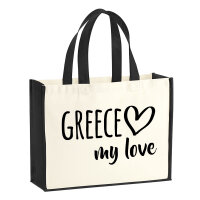 Jutetasche Greece my love 21 Liter Black