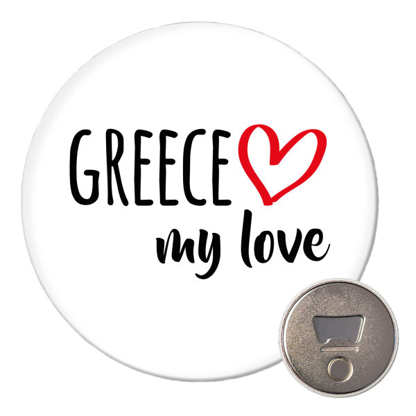 Magnet Greece my love 59mm Kühlschrankmagnet Flaschenöffner