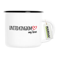 Emaille Tasse United Kingdom my love 300ml Vintage...