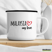 Emaille Tasse Malaysia my love 300ml Vintage Emaille Becher