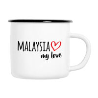 Emaille Tasse Malaysia my love in Wei&szlig;, 300 ml