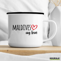 Emaille Tasse Maldives my love 300ml Vintage Emaille Becher