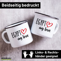 Emaille Tasse Egypt my love 300ml Vintage Emaille Becher