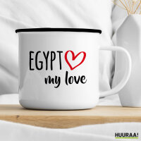 Emaille Tasse Egypt my love 300ml Vintage Emaille Becher