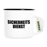 Emaille Tasse Sicherheitsdienst Schriftzug 300ml Vintage...