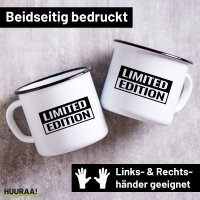 Emaille Tasse Limited Edition Schriftzug 300ml Vintage...