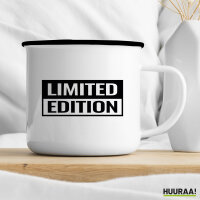 Emaille Tasse Limited Edition Schriftzug 300ml Vintage Emaille Becher