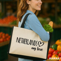 Jutetasche Netherlands my love 21 Liter Black