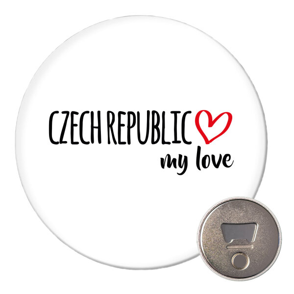 Magnet Czech Republic my love 59mm Kühlschrankmagnet Flaschenöffner