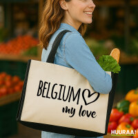 Jutetasche Belgium my love 21 Liter Black