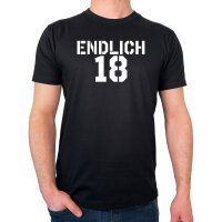 Herren T-Shirt Endlich 18 Schriftzug