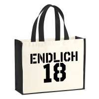 Jutetasche Endlich 18 Schriftzug 21 Liter Black
