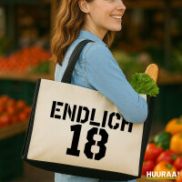 Jutetasche Endlich 18 Schriftzug 21 Liter Black