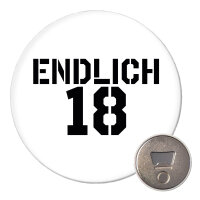 Magnet Endlich 18 Schriftzug 59mm Kühlschrankmagnet...