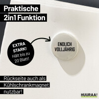 Magnet Endlich Volljährig Schriftzug 59mm Kühlschrankmagnet Flaschenöffner