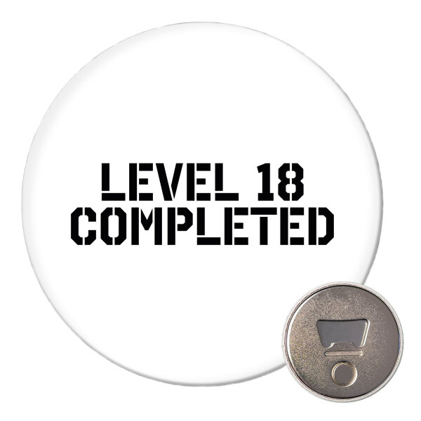 Magnet Level 18 Completed 59mm Kühlschrankmagnet Flaschenöffner
