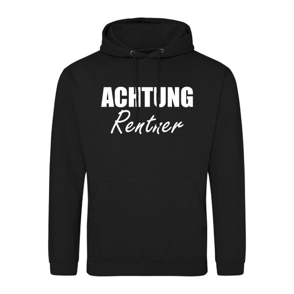 Unisex Hoodie Achtung Rentner Schriftzug Größe S-3XL