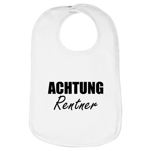 Lätzchen Achtung Rentner Schriftzug, doppellagig