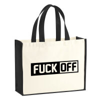 Jutetasche Fuck Off Schriftzug 21 Liter Black
