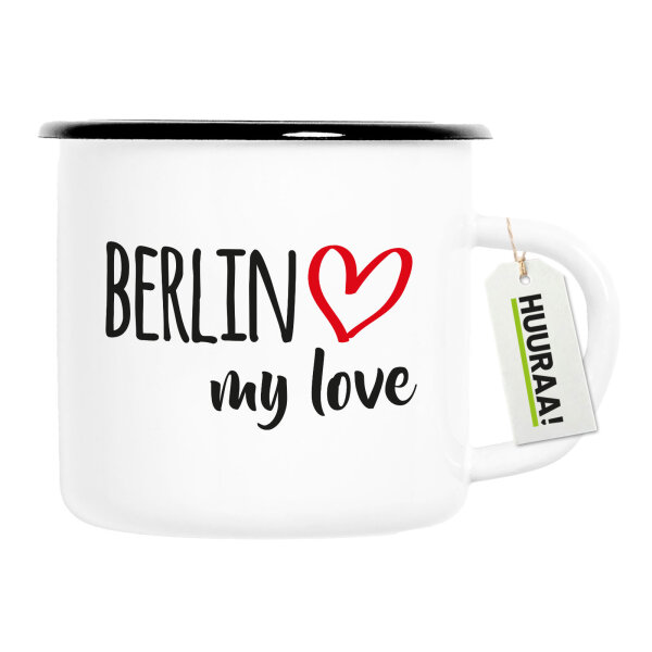 Emaille Tasse Berlin my love 300ml Vintage Emaille Becher